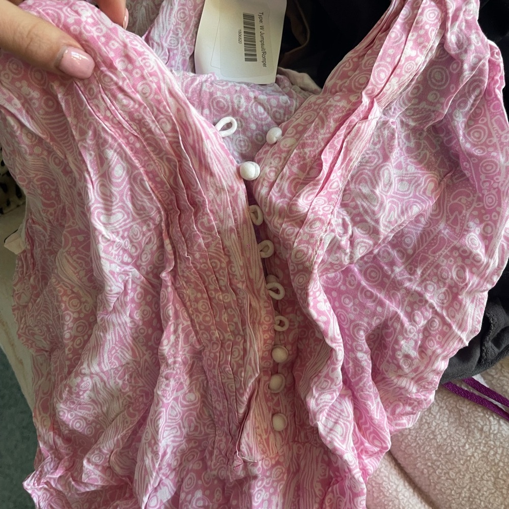Petted Pink Patterned Romper - image 6